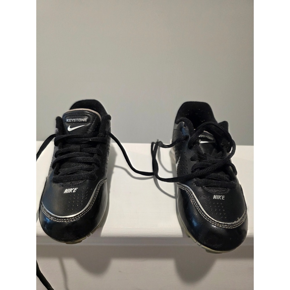 Kid sz 11C Nike Keystone Baseball Cleats Black White 469726-011 Fallball Spring - Picture 6 of 10